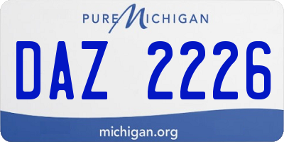 MI license plate DAZ2226