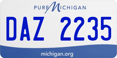 MI license plate DAZ2235