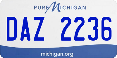 MI license plate DAZ2236