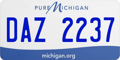 MI license plate DAZ2237