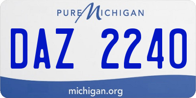 MI license plate DAZ2240