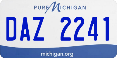 MI license plate DAZ2241