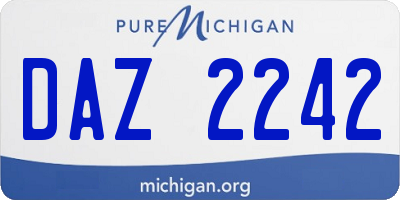 MI license plate DAZ2242