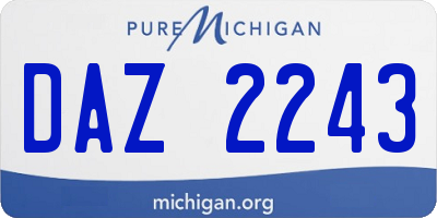 MI license plate DAZ2243