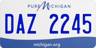 MI license plate DAZ2245
