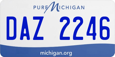 MI license plate DAZ2246