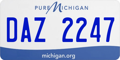 MI license plate DAZ2247