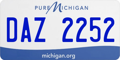 MI license plate DAZ2252