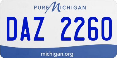 MI license plate DAZ2260