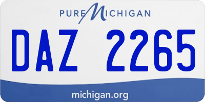 MI license plate DAZ2265