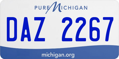MI license plate DAZ2267