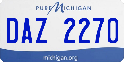 MI license plate DAZ2270