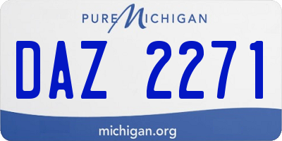 MI license plate DAZ2271