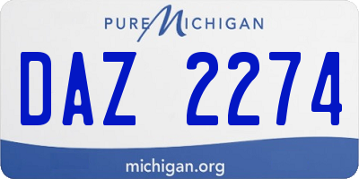 MI license plate DAZ2274