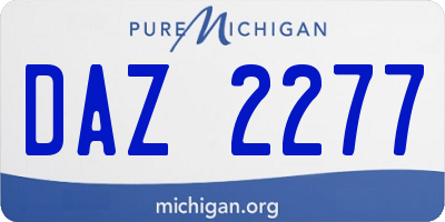 MI license plate DAZ2277