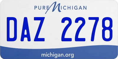 MI license plate DAZ2278