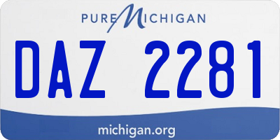 MI license plate DAZ2281