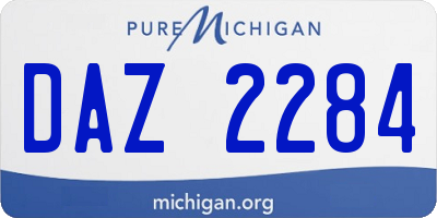 MI license plate DAZ2284