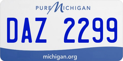 MI license plate DAZ2299