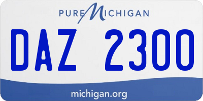 MI license plate DAZ2300