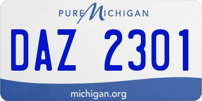 MI license plate DAZ2301