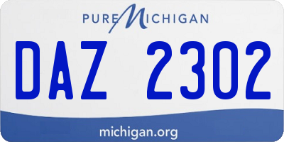MI license plate DAZ2302