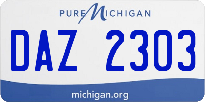 MI license plate DAZ2303
