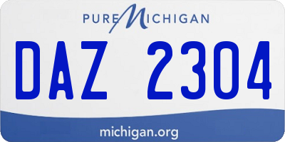 MI license plate DAZ2304