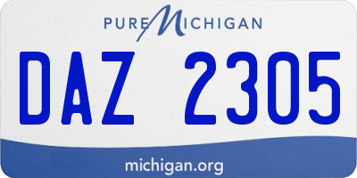 MI license plate DAZ2305