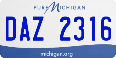 MI license plate DAZ2316