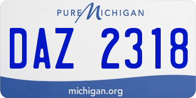 MI license plate DAZ2318