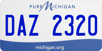 MI license plate DAZ2320