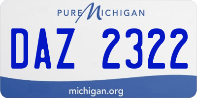 MI license plate DAZ2322