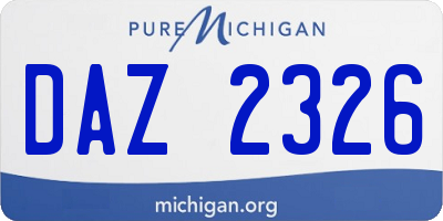 MI license plate DAZ2326