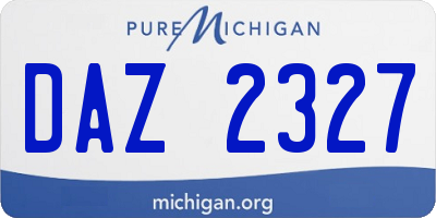 MI license plate DAZ2327