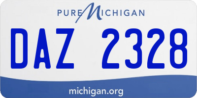 MI license plate DAZ2328