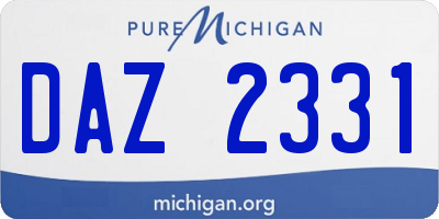 MI license plate DAZ2331