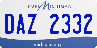 MI license plate DAZ2332