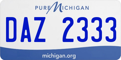 MI license plate DAZ2333