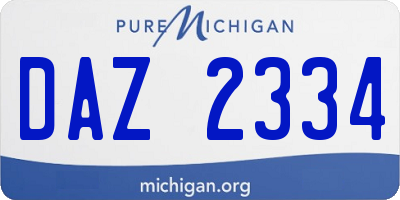 MI license plate DAZ2334