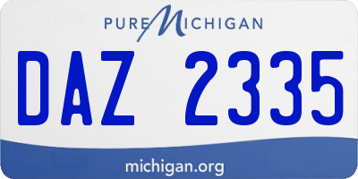 MI license plate DAZ2335