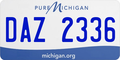 MI license plate DAZ2336