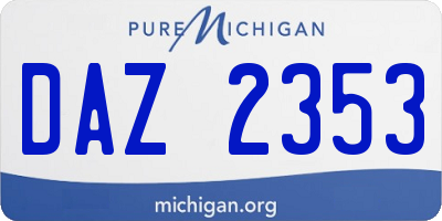 MI license plate DAZ2353