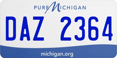MI license plate DAZ2364