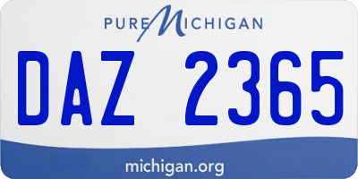 MI license plate DAZ2365