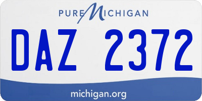 MI license plate DAZ2372