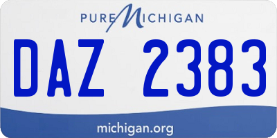 MI license plate DAZ2383