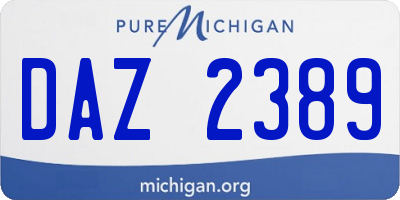 MI license plate DAZ2389