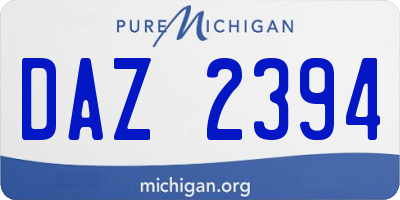 MI license plate DAZ2394