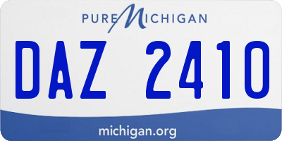 MI license plate DAZ2410
